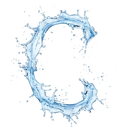 Water splashes letter の写真素材