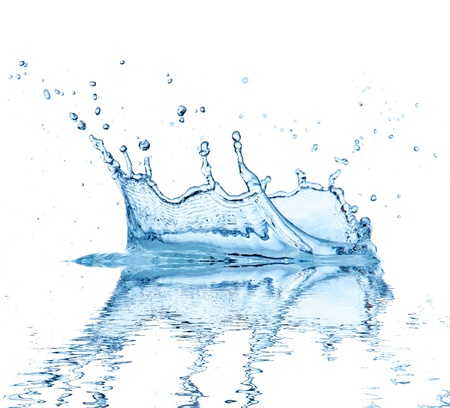 Water splash, isolated on white backgroundの写真素材