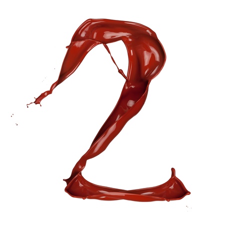 Chocolate splash number の写真素材