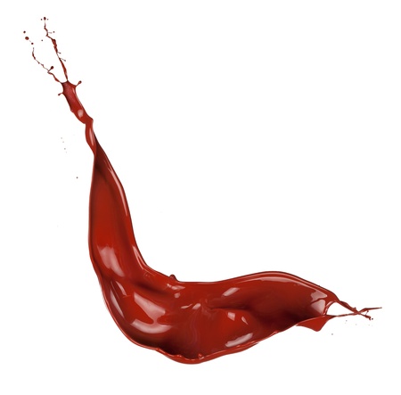 Chocolate splash isolated on white backgroundの写真素材