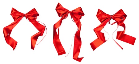 Collection of red ties isolated on white backgroundの写真素材