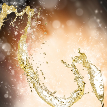 Celebration theme with splashing champagneの写真素材