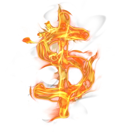  Fire dollar symbol の写真素材