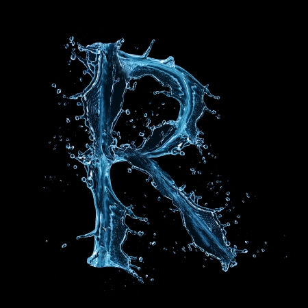 Water splashes letter Water splashes letter
