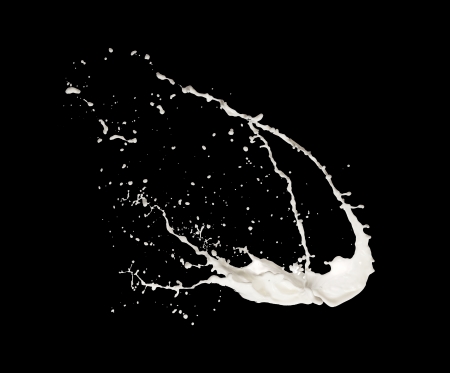  Milk splash, isolated on black backgroundの写真素材