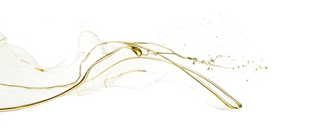Oil splash isolated on white backgroundの写真素材