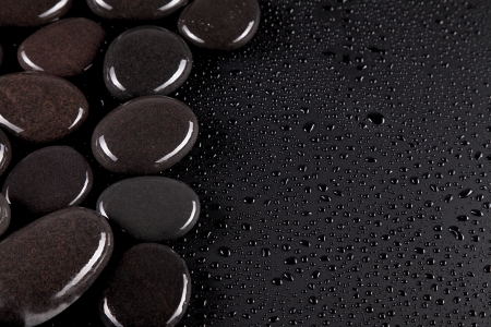 Spa stones with water dropsの写真素材