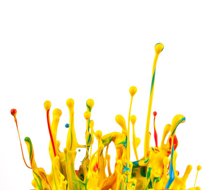 Colored splashes isolated on white background