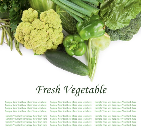 Various kinds of vegetable isolated on white backgroundの写真素材