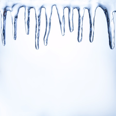 Set of icicles with blur abstract backgroundの写真素材