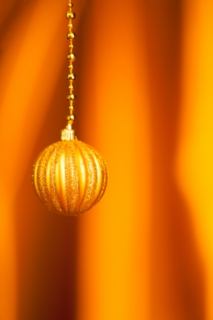 Christmas balls on blur satin backgroundの写真素材