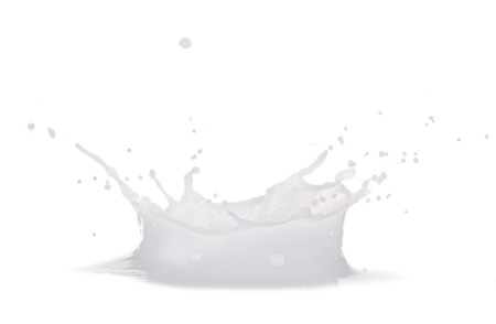 Isolated shot of milk splash crown on white abckgroundの写真素材
