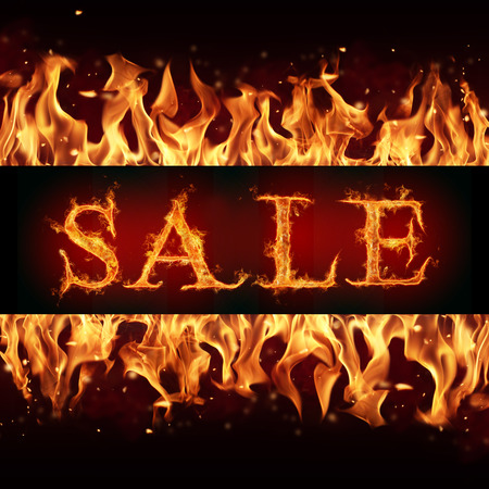 Fire sign of "sale"の写真素材