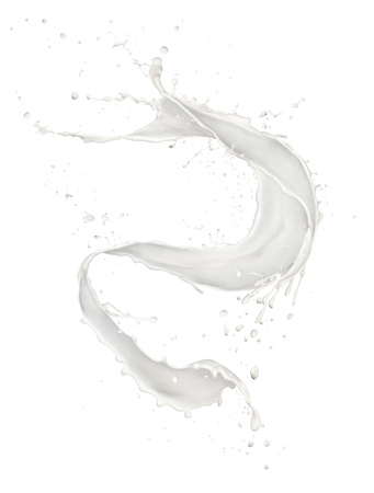 Abstract splash of milk isolated on white background.の写真素材