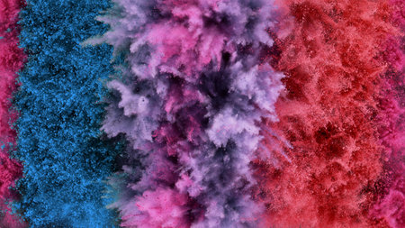 Colorful powder explosion isolated, abstract background