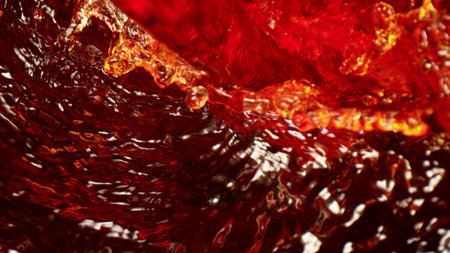 Abstract whirl shape of oil or alcoholic liquid, closeup.の写真素材