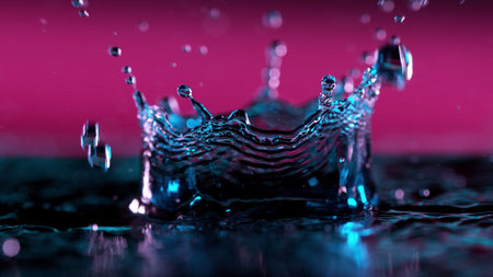 Detail of whirling water with ice cubes, closeup. Abstract aqua background.
