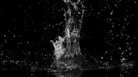 Abstract water splashes isolated on black background, freeze motion.の写真素材