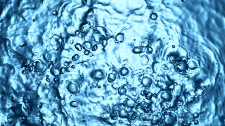 Detail of splashing melted chocolate. Macro shot, food background.