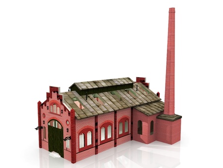 a red brick old factoryの写真素材