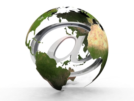 Earth  transparently with the abbreviation at signの写真素材
