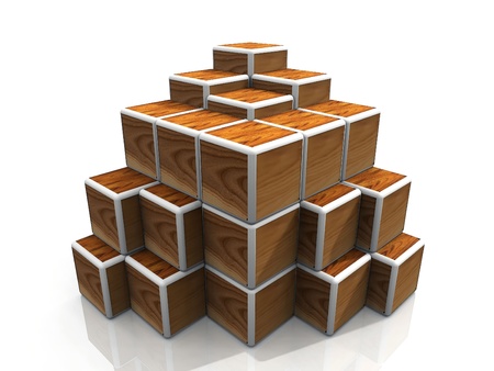 Game and Play of wooden cubesの写真素材
