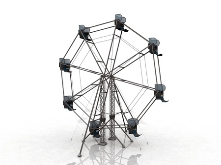 the big wheel on awhite backgroundの写真素材