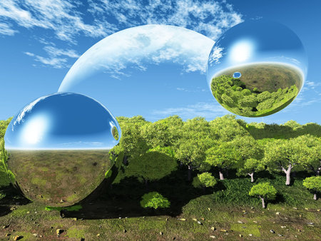 bubble  nature and the moon