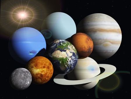 the planets of the solar systemの写真素材