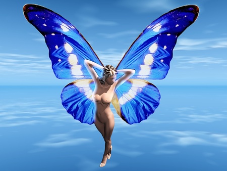 the fairy with butterfly wingsの写真素材