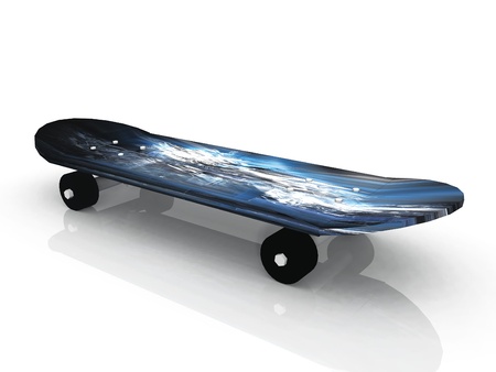 the skateboard  on white backgroundの写真素材