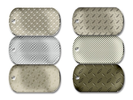 metal  labels on a white backgroundの写真素材