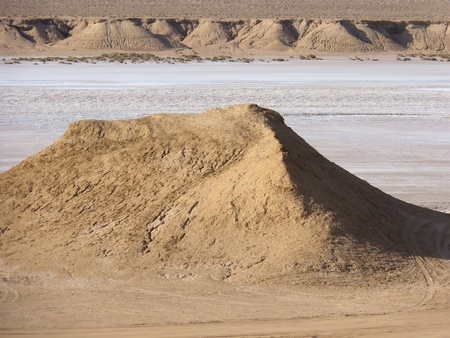 desert of sand and salt in Tunisiaの写真素材