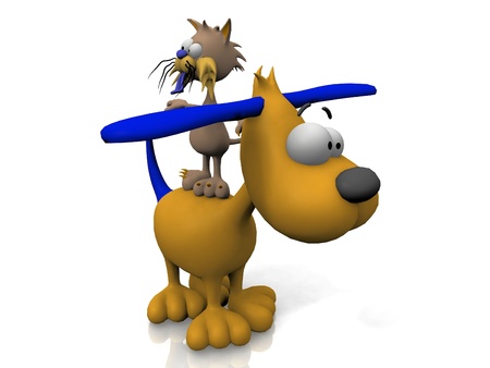 cat and dog on a white background
の写真素材