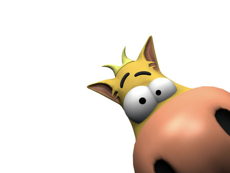 cow on a white backgroundの写真素材