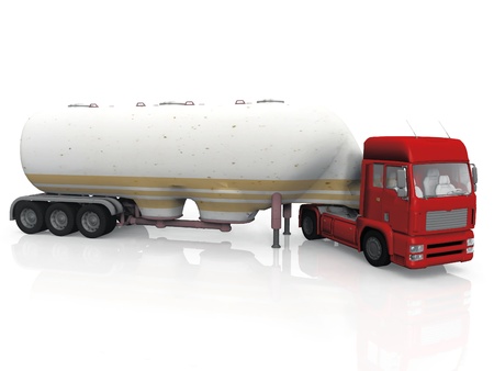 tanker truck on a white backgroundの写真素材