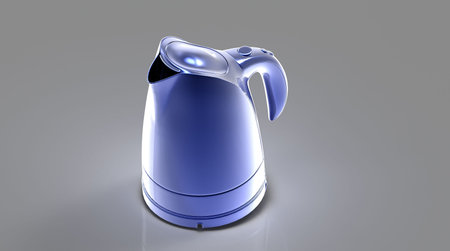 a kettle on a gray backgroundの写真素材