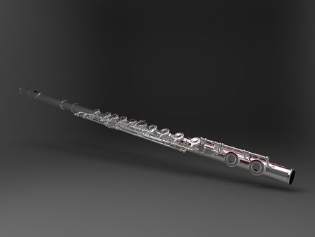 the  flute on a gray backgroundの写真素材