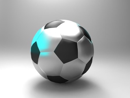 a soccer ball on a grey backgroundの写真素材