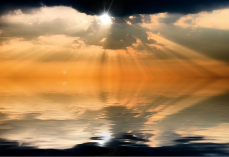 sun rays and reflectionsの写真素材