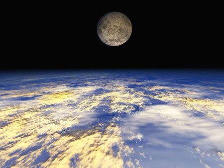 earth and moon