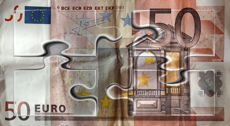 banknotes and puzzle