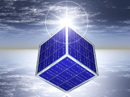 solar cell cubeの写真素材