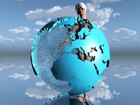 women in the earthの写真素材