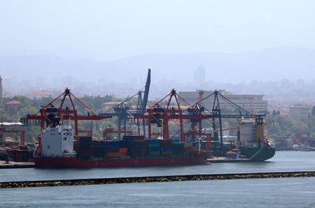 the industrial port of Istanbulのeditorial素材