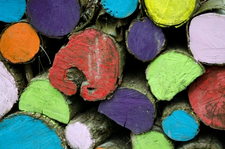 painted woodの写真素材