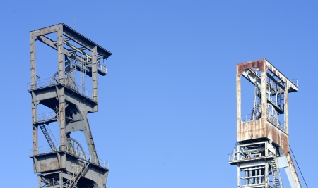 head frame of mine shaftsの写真素材