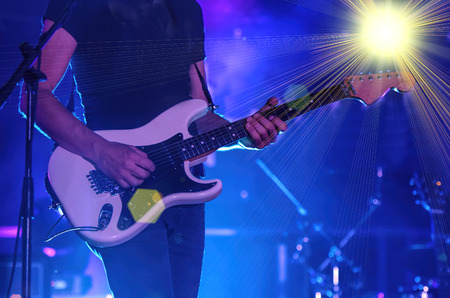 electric guitar in concertの写真素材