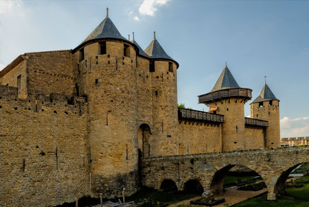 the ramparts of Carcassoneのeditorial素材