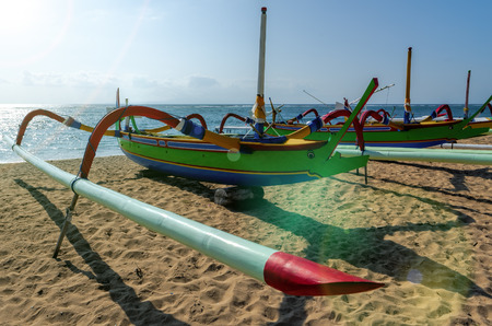 fisherman boat in Baliの写真素材